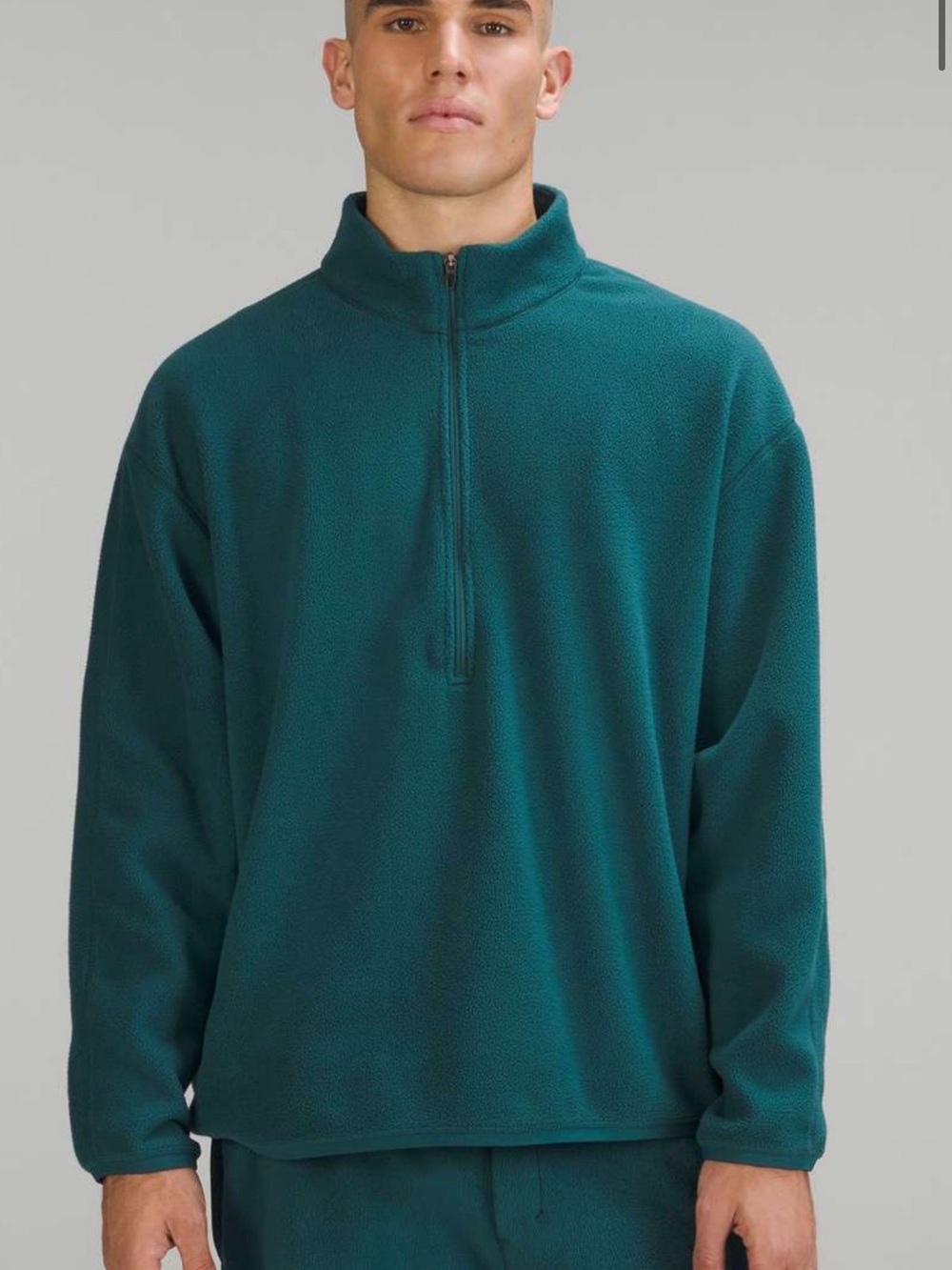 lululemon athletica Teal (Green Jasper) Half-Zip Fleece Pullover Size Medium
